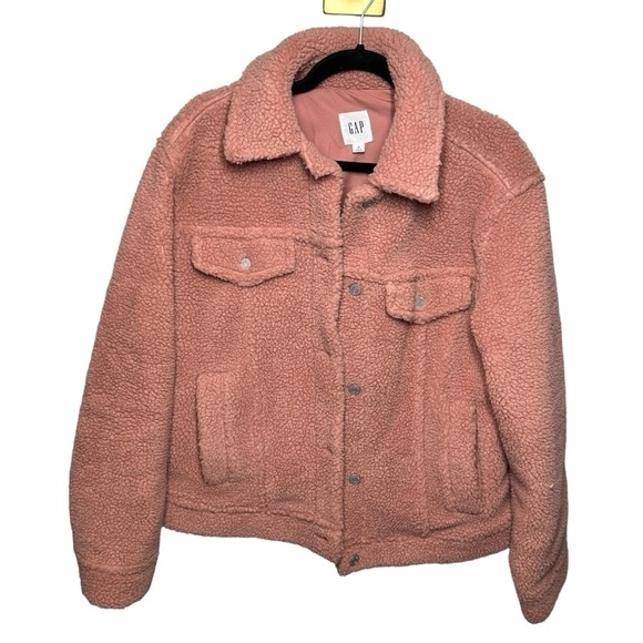 GAP Icon Sherpa Jacket in Earthenware Red - Picture 2 of 5